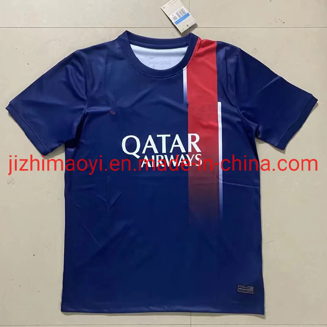 Wholesale New Season 23/24 P-S-G Pairs Home Jersey Blue Soccer Shirt for Men Kids Women