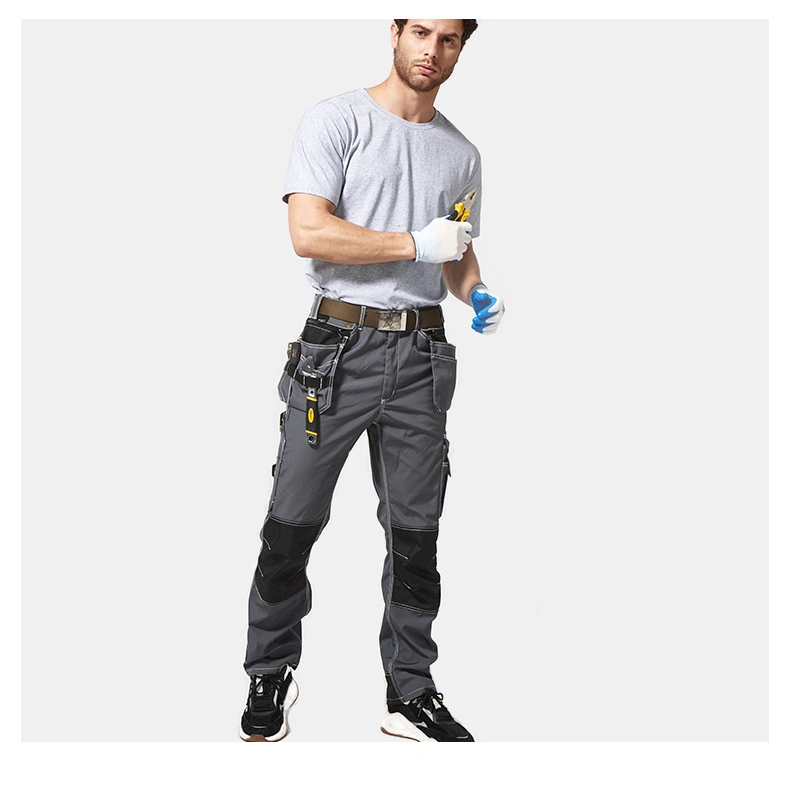 European Style Customized Wholesale Cargo Work Pants Trousers for Men with Knee Pads