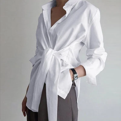 Оптовая продажа новейшего дизайна модные топы блузка женская новая модель рубашки топ с завязкой спереди