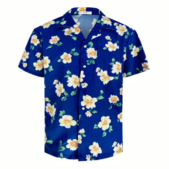 Мужская летняя пляжная спортивная рубашка, повседневные рубашки для отпуска с гавайским принтом