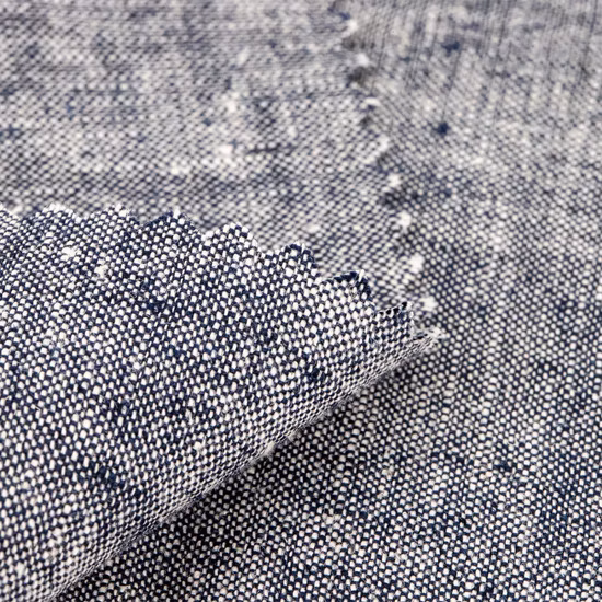 Shein Мужская стандартная посадка из 100% льна с длинным рукавом и воротником из тканой рубашки из шамбре